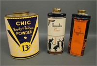 Lot of Four Vintage Talcum Powder Tins