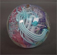 Beautiful Murano Latticino Ribbon Paperweight