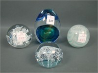 Lot of Four Decorated Paperweights