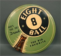 Vintage Drink Eight Ball Celluloid Advertisng Sign