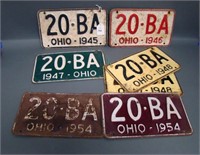 Lot of Seven Ohio License Plates