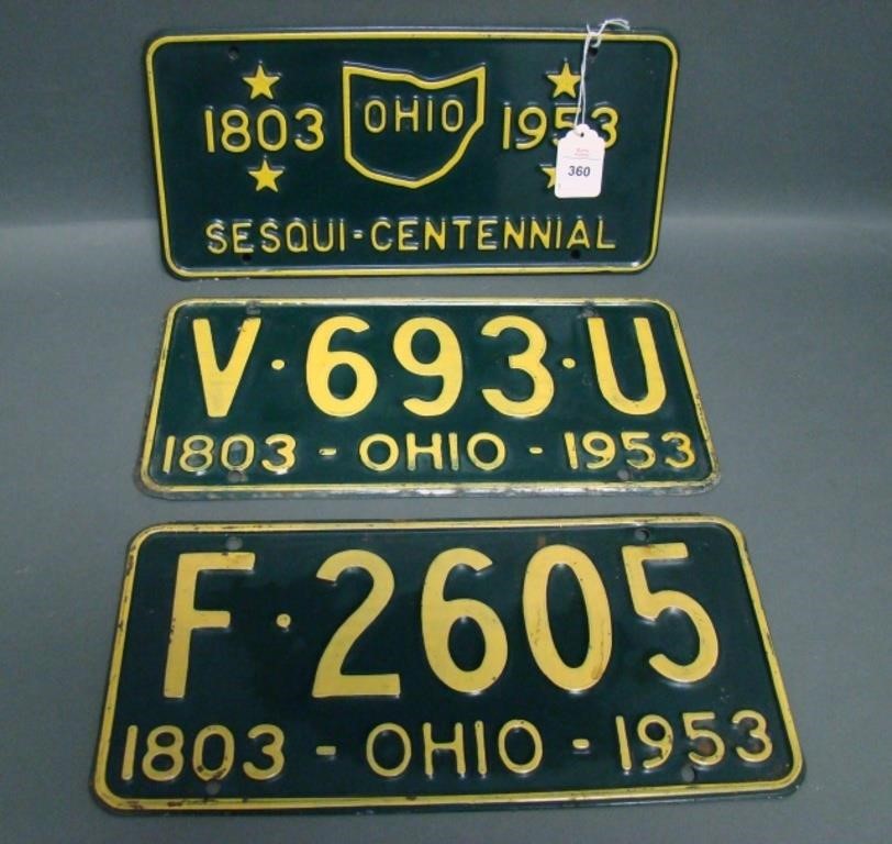 Three Ohio License Plates