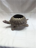 Solid brass turtle planter 10"