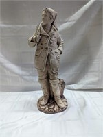 Marwal Chalkware fisherman mid-century statue