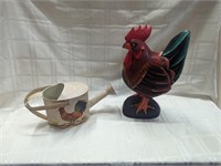 Wooden chicken and chicken theme watering can