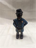 Vintage cast iron black policeman bank