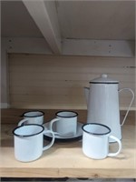 Childs set of white enamelware