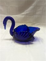 Cobalt blue open swan