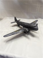 Cast iron douglas c-47 WWII military toy 14" span
