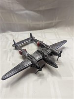 Cast iron p-38 twin turbine 10" military toy