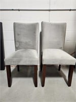 Grey Microsuede Dining Chairs Set of 2
