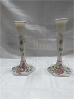 Fenton hand painted signed candleholders