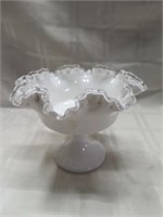 Silver Crest glass compote 8x6