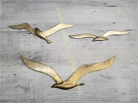 Brass Flying Seagulls - Set Of 3