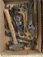 VINTAGE TOOLS- HAMMERS, WRENCHES, 1 FLAT