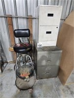 FILE CABINETS & STOOL - POOR COND