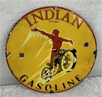 Round "INDIAN GASOLINE" Advertising Sign