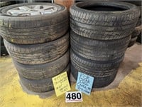 8 USED TIRES & 4 CHROME WHEELS SEE PICS