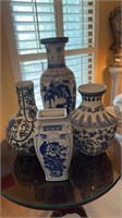 Blue and white Asian decorator vase 24 inches