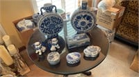 Blue and white vintage trinket/jewelry boxes,