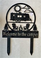 Welcome to the Camper Metal Sign w/ stakes