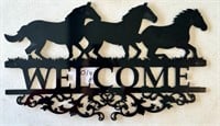 WELCOME Heavy Metal Horse Sign