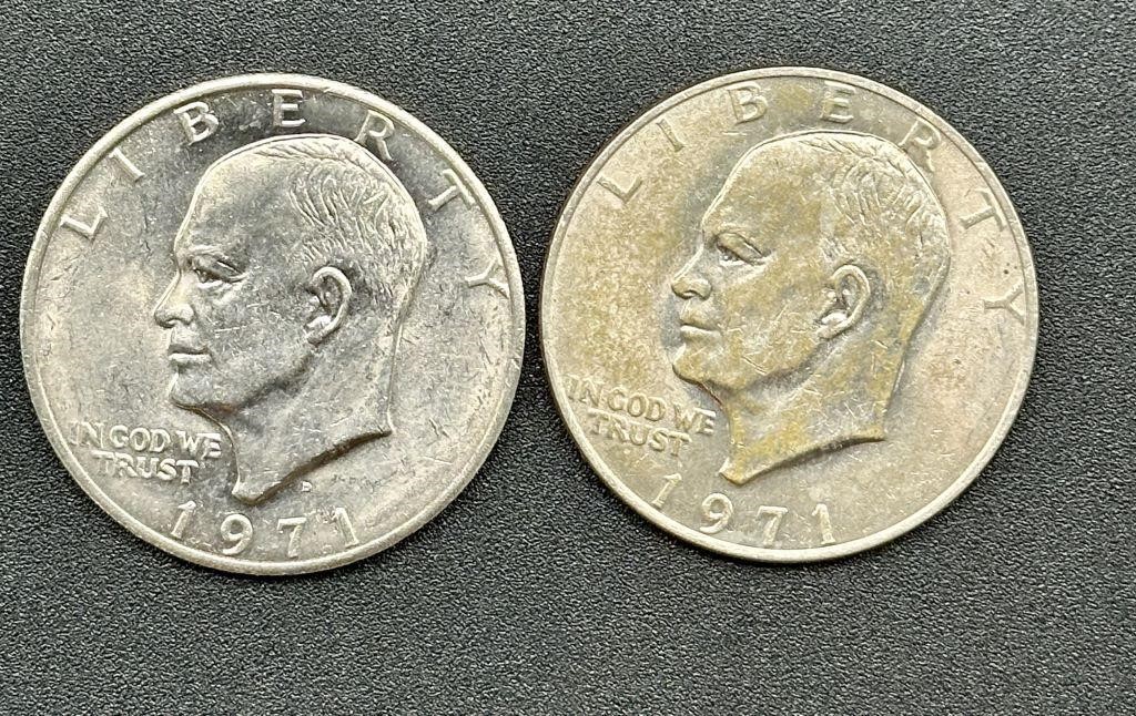 1971 + 1971 D Eisenhower Dollar
