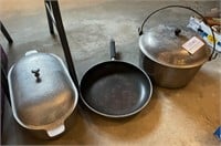 3 pieces of cast aluminum cookware