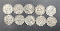 (10) Jefferson Nickels