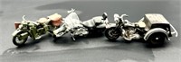 (3) 1:18 Scale Harley Davidson Motorcycles