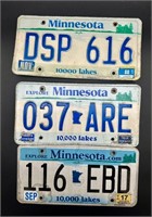 3 Minnesota license plates {newer}