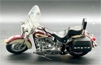 Harley Davidson motorcycle maroon and white