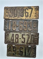 Minnesota license plates (1921,22,23,24)