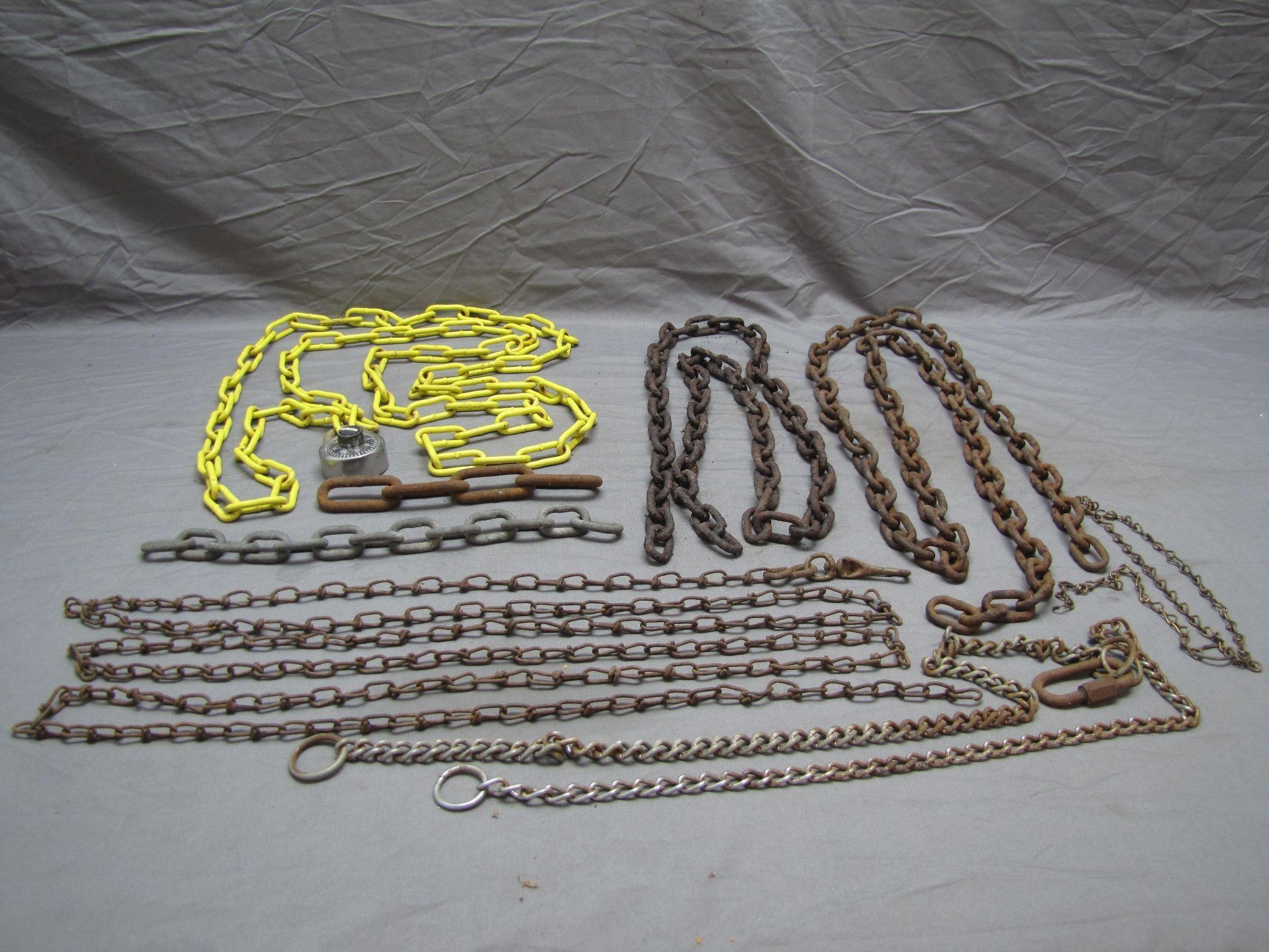 Lot of Assorted Handy Chains & Lock