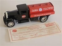 VTG 1995 AMOCO RED CROWN GAS TRUCK BANK WITH KEY