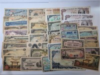 Foreign Paper Currency Lot WW2 Era