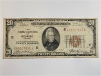 1929 $20 Reserve Bank FR-1870E Richmond