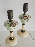 VTG PAIR OF PETITE 1940S CORDEY PORCELAIN LAMPS