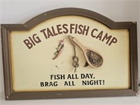 LARGE BIG TALES FISH CAMP SIGN