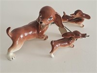 CUTE! SET OF VTG HOUND DOGS-CERAMIC