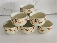 VTG HULL'S SUPERIOR CUSTARD BOWLS-SET OF 6