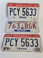 VTG BICENTENIAL CAR TAGS- OHIO AND TENN