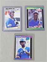 Lot of 3 Different Ken Griffey Jr. Mariners Rooki-