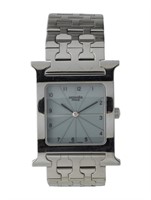 Hermes Heure H Grey Dial Stainless Steel Watch