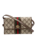 Gucci Gg Supreme Ophidia Wallet On Strap