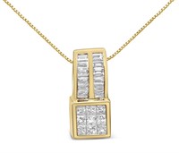 14k Gold 1.22ct Diamond Geometric Necklace