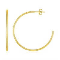 14K Gold Polished Hoop Earrings