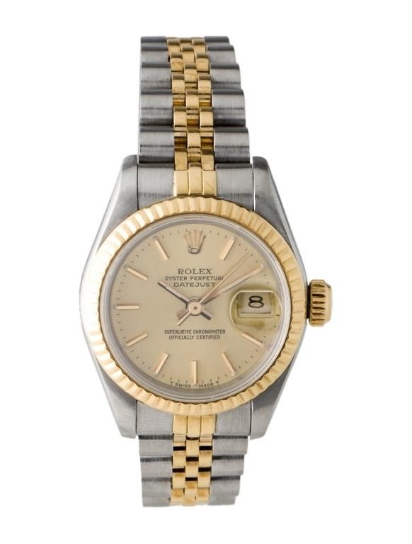18k Gold Rolex Datejust Champagne Dial Watch 26mm