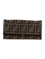 Fendi Leather Printed Continental Wallet