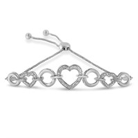 Alluring .10ct Diamond Interlocking Heart Bracelet